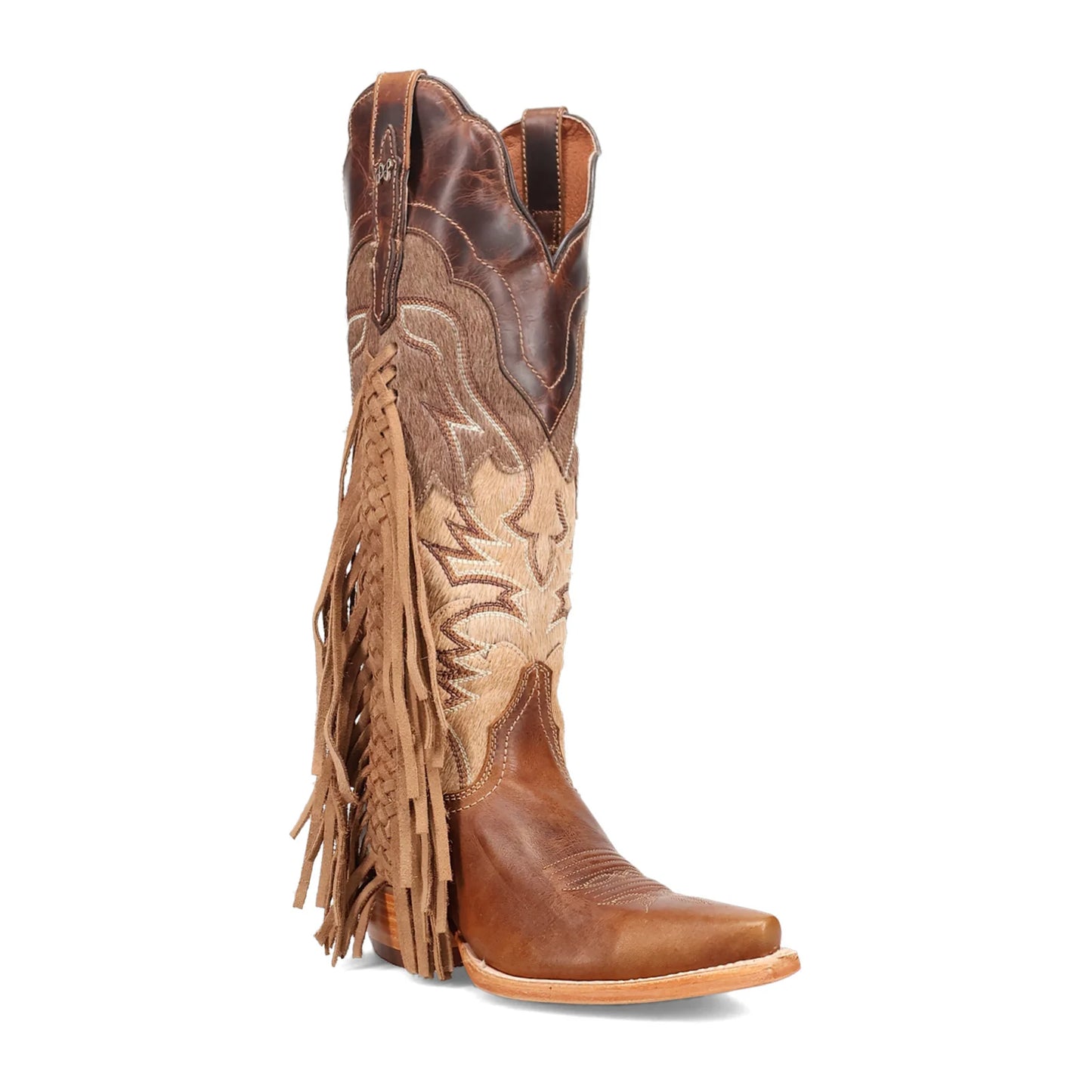 DAN POST LADIES "DAYLA" LACED FRINGE LEATHER SNIP TOE BOOT