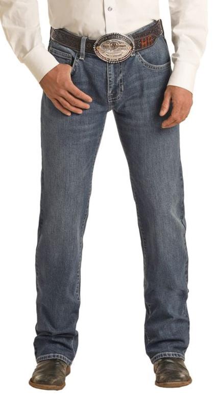 ROCK & ROLL DENIM MENS VINTAGE '46 PISTOL STACKABLE BOOTCUT JEANS