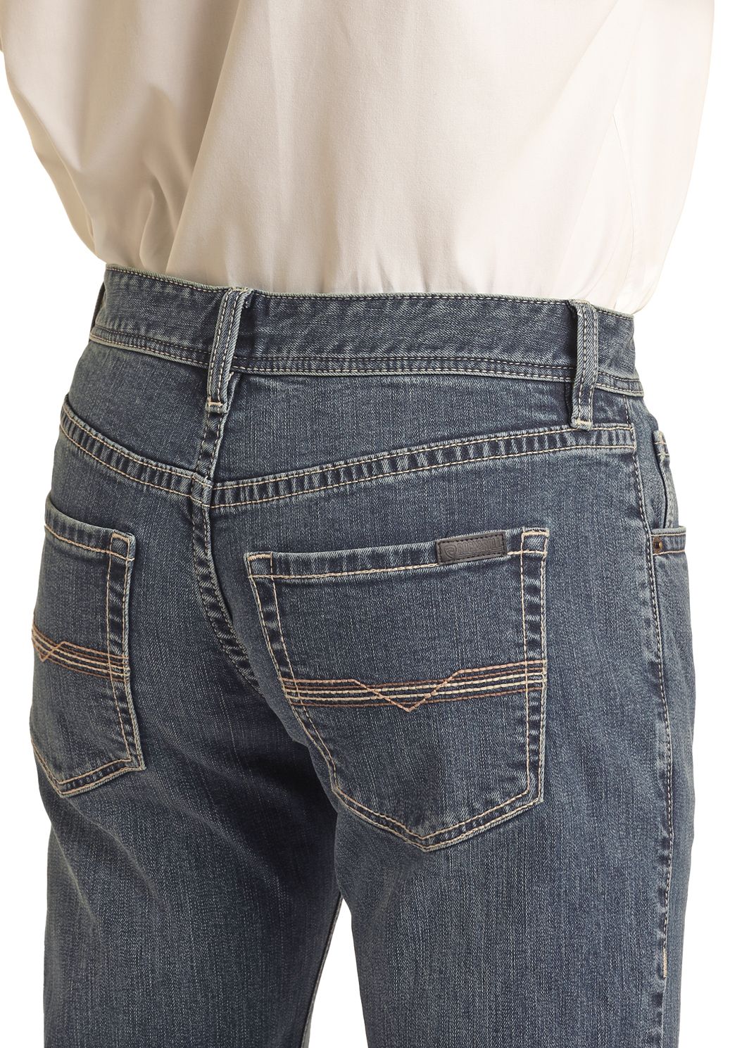 ROCK & ROLL DENIM MENS VINTAGE '46 PISTOL STACKABLE BOOTCUT JEANS
