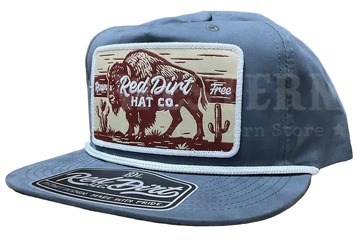 RED DIRT HAT CO WESTERN ROAMER 5 PANEL UNSTRUCTURED CAP in CHARCOAL