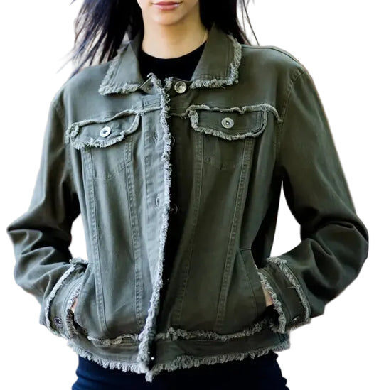 W.A.Y COTTON TWILL JACKET in OLIVE