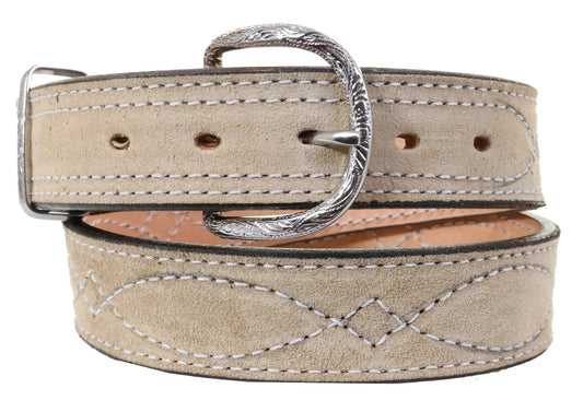 1 1/2" STRAIGHT SUEDE BELT - SAND