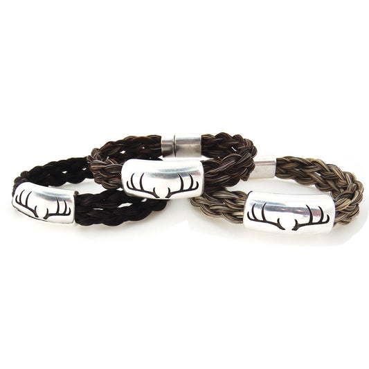 Horse Hair Bracelet Braided With Antler