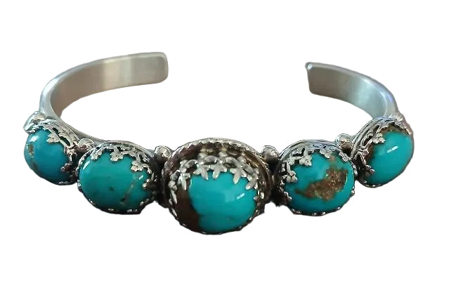 ROIE JAQUE 5 KINGMAN TURQUOISE STONE CUFF