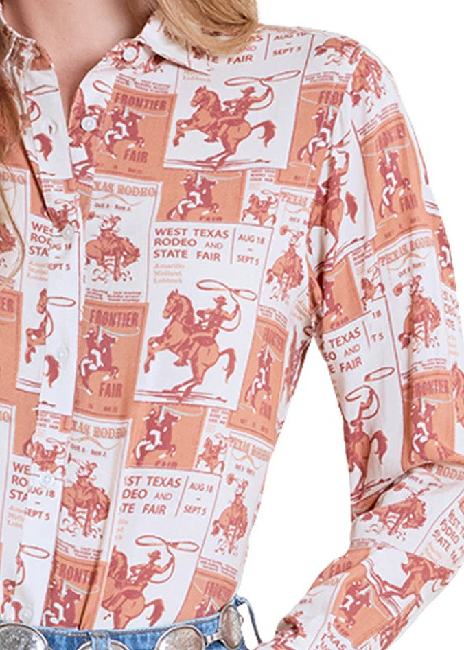 PANHANDLE SLIM LADIES' WESTERN POSTER PRINT LONG SLEEVE SHIRT