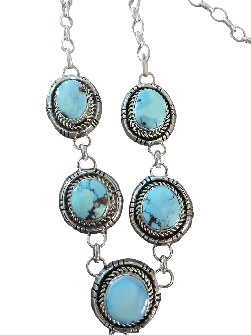 12 STONE GOLDEN HILLS LARIAT NECKLACE/EARRING SET - NATIVE AMERICAN