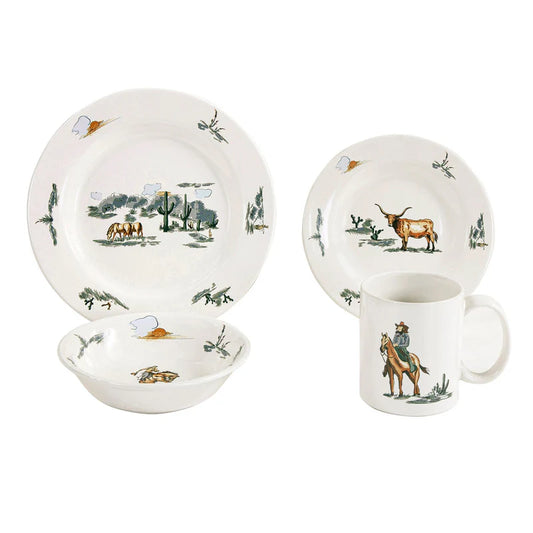 RANCH LIFE 16 PC CERAMIC DINNERWARE SET