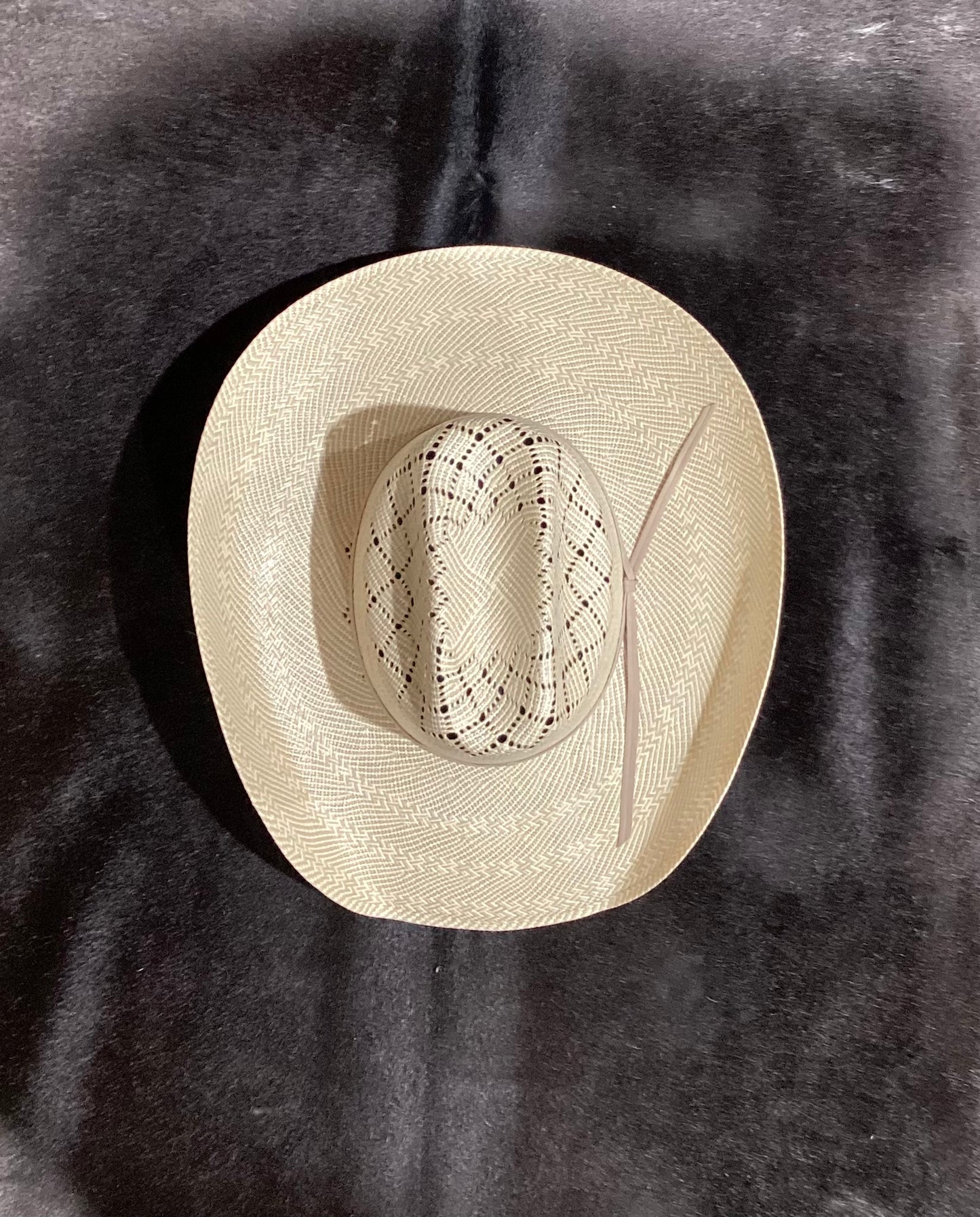ATWOOD CHILDRESS MODIFIED LOW CROWN SHANTUNG STRAW COWBOY HAT