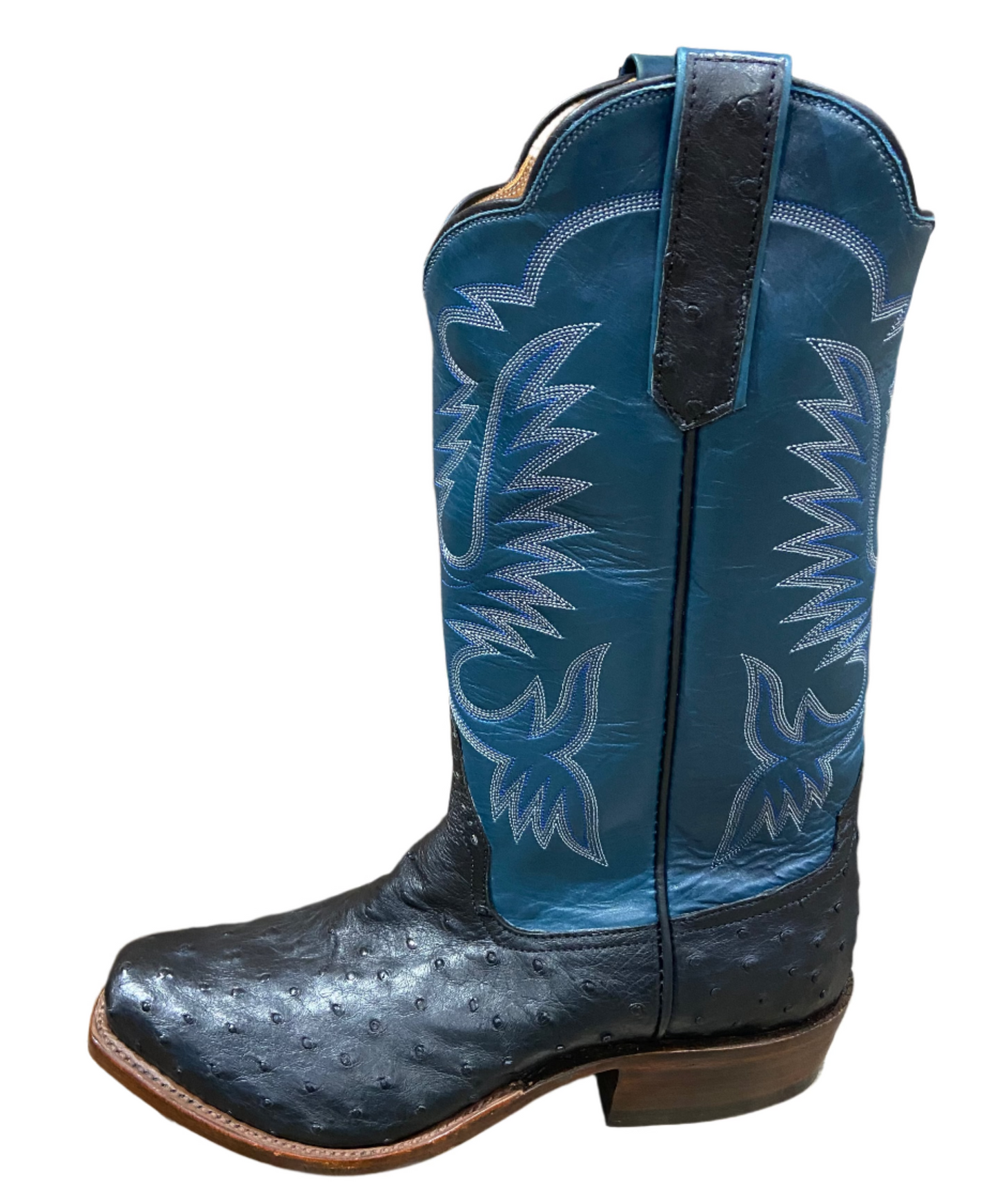 RIOS BLACK FULL QUILL OSTRICH MENS BOOT