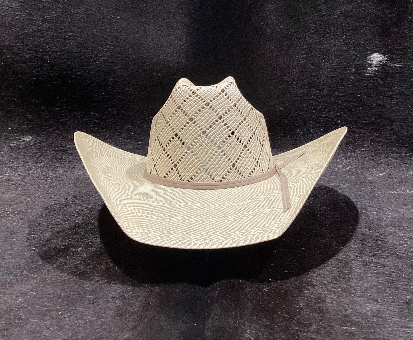 ATWOOD CHILDRESS MODIFIED LOW CROWN SHANTUNG STRAW COWBOY HAT