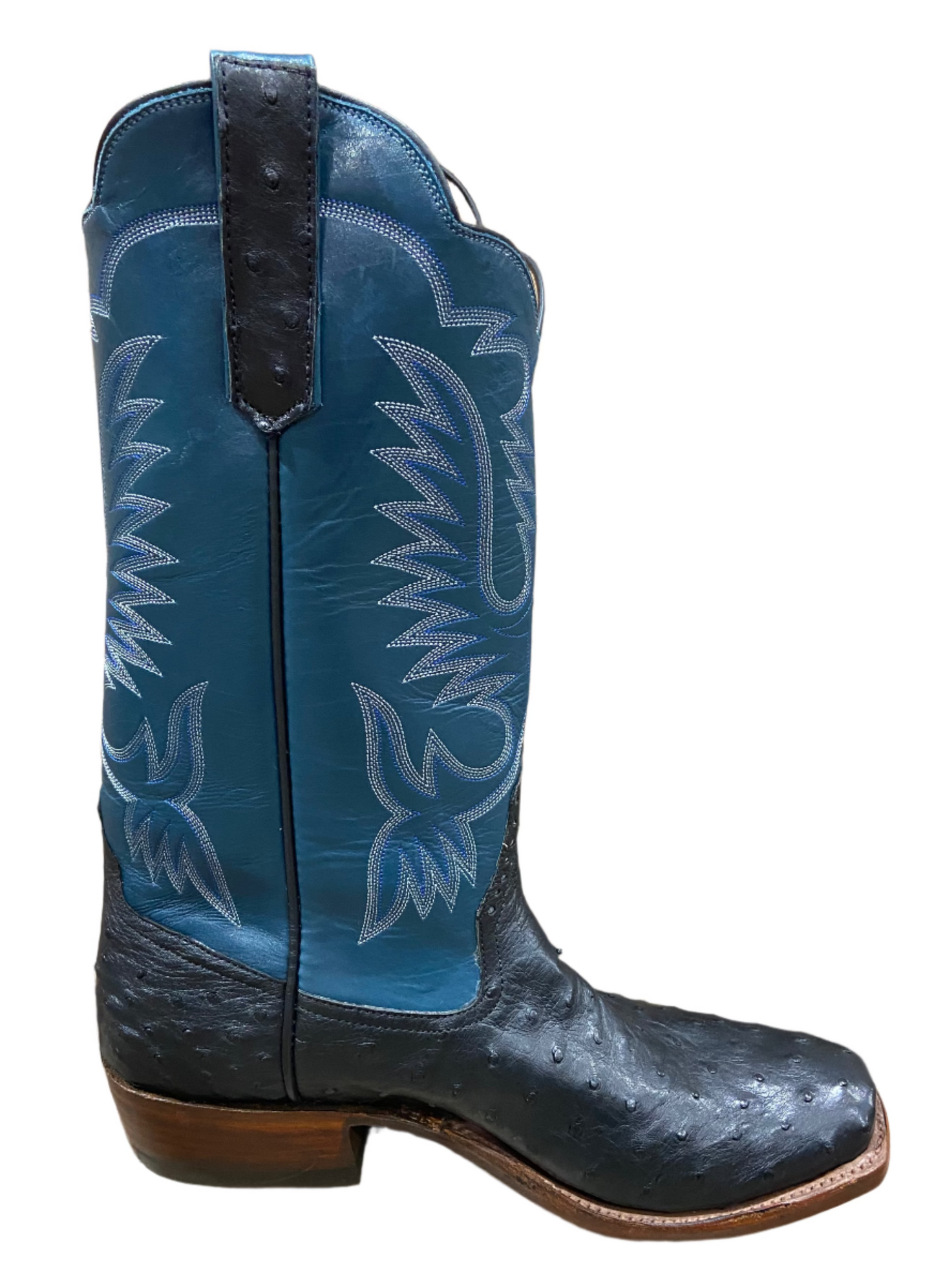 RIOS BLACK FULL QUILL OSTRICH MENS BOOT