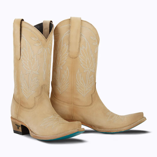 LANE "SANDAGA" MIDI COWGIRL BOOTS in BONE