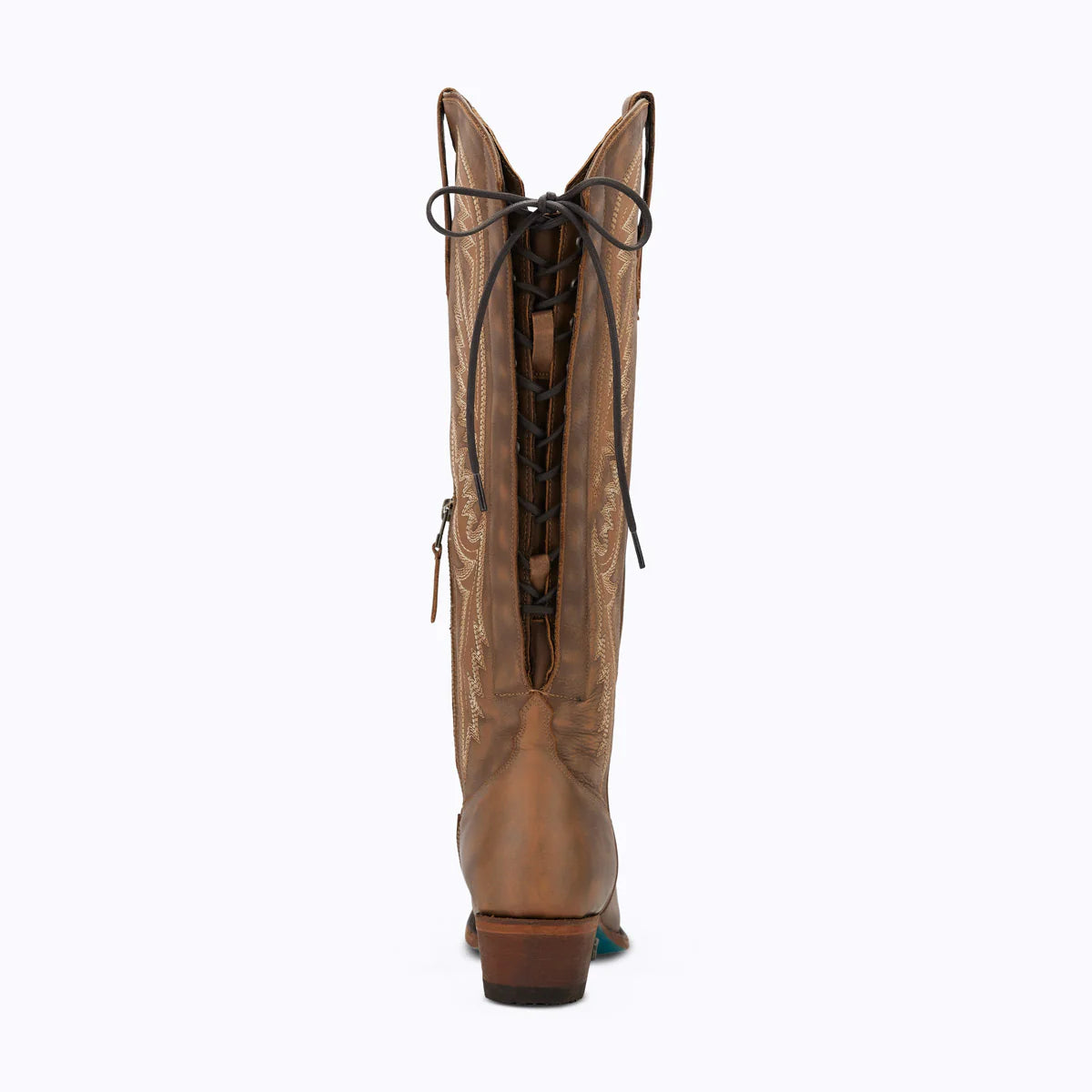 LANE "MONICA" TALL LACE-UP BOOTS in OILED SADDLE