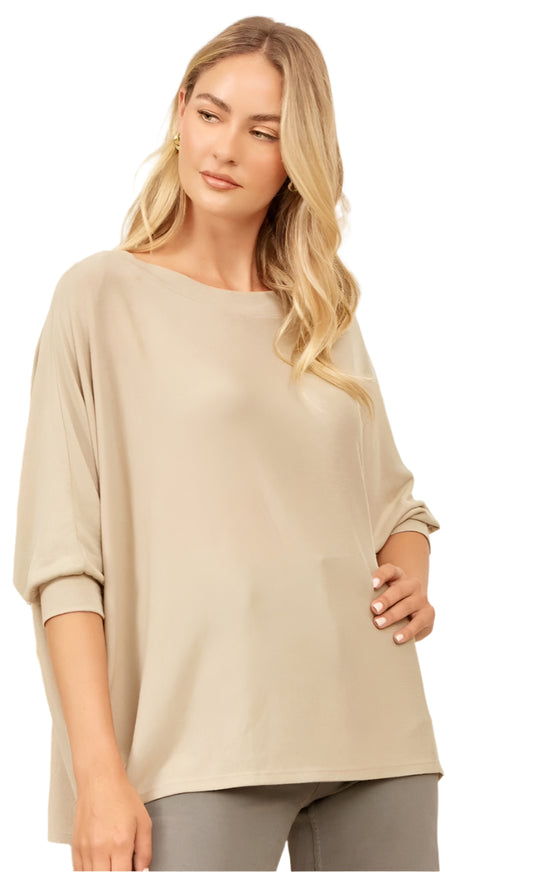 PLUS SIZE ANDREE by UNIT HACCI TOP in OATMEAL
