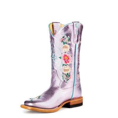 MACIE BEAN GIRL'S PINK METALLIC FLORAL BOOT