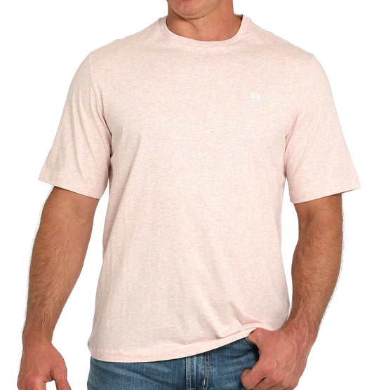 CINCH MEN'S SOLID LOGO TEE-HEATHER PINK