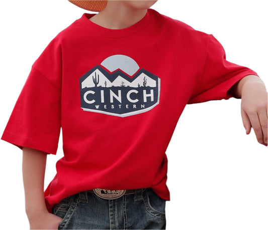 BOY'S CINCH WESTERN TEE - RED