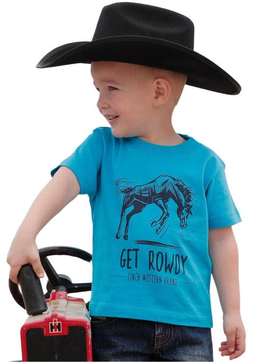 CINCH INFANT GET ROWDY TEE - TURQUOISE