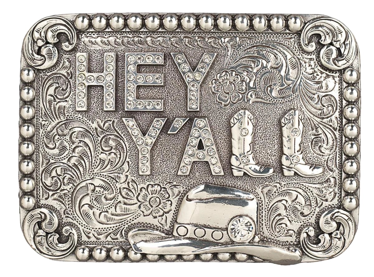 BLAZIN ROXX HEY Y'ALL RHINESTONE BELT BUCKLE