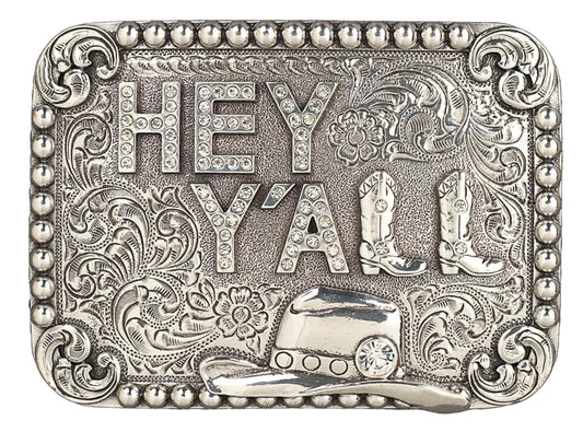 BLAZIN ROXX HEY Y'ALL RHINESTONE BELT BUCKLE