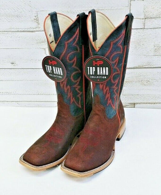 HORSE POWER TOP HAND MAHOGANY ANTIQUE GOAT MEN'S BOOTS