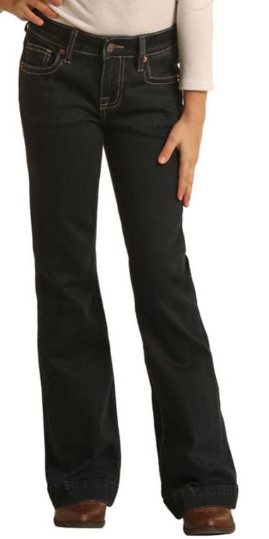 ROCK & ROLL GIRLS MID RISE EXTRA STRETCH TROUSER JEANS