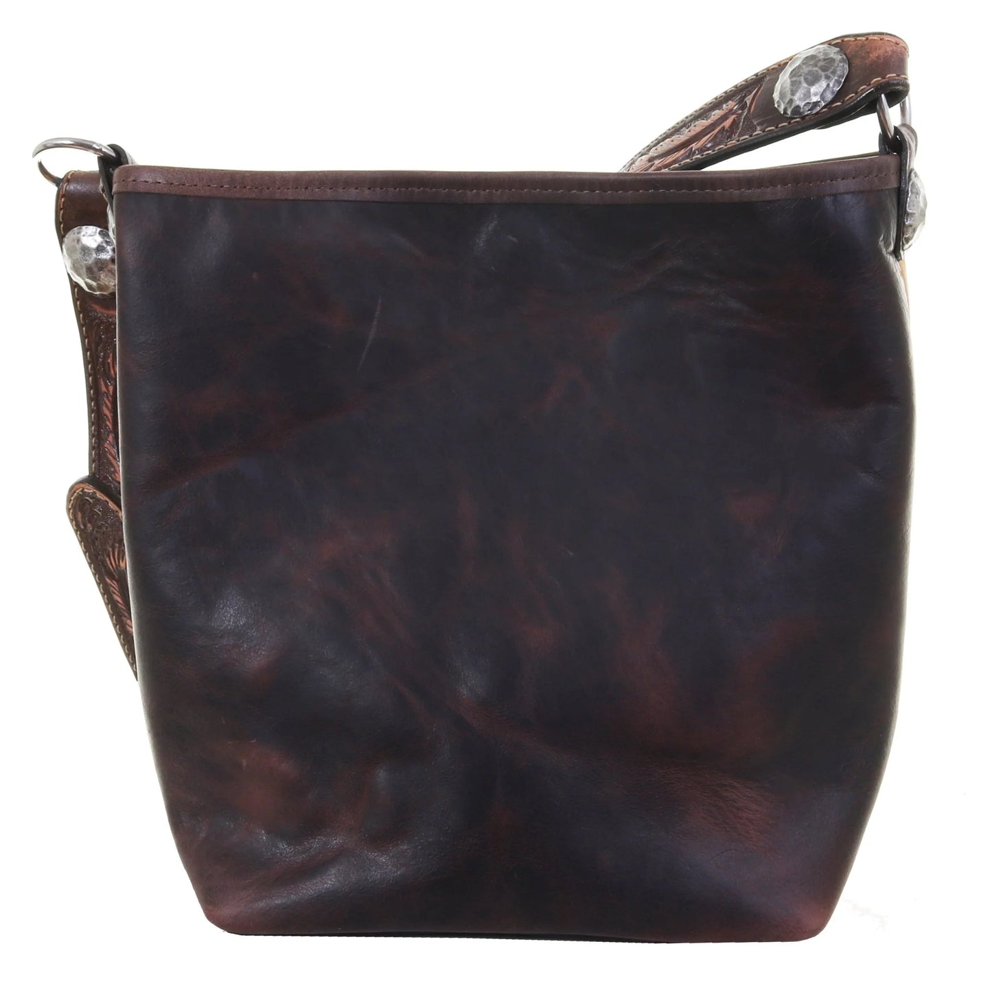 DOUBLE J BUCKSKIN STANDARD TOTE W/FEATHER TOOLING