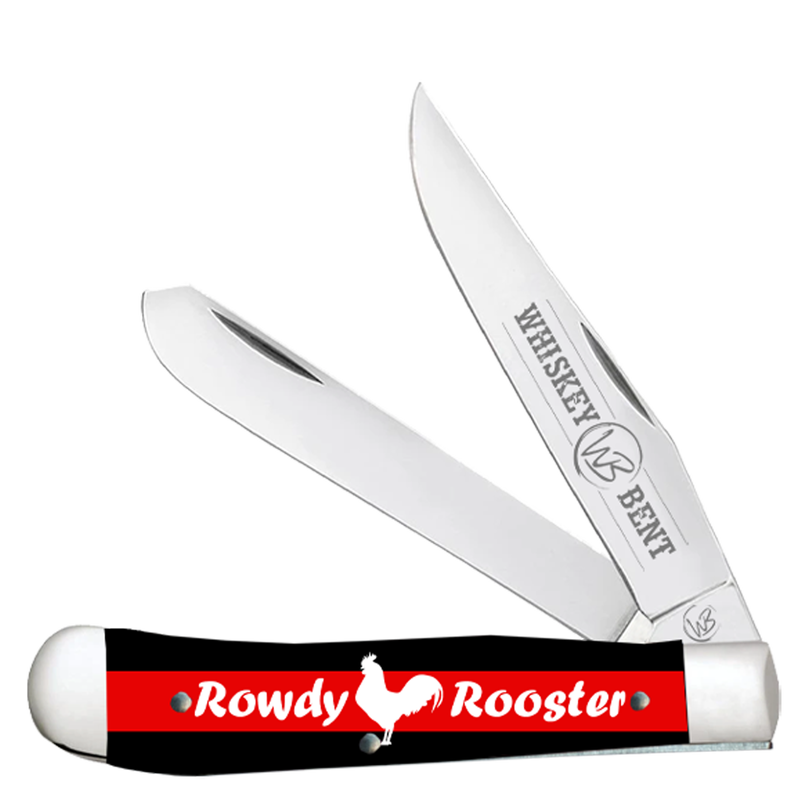 WHISKEY BENT ROWDY ROOSTER TRAPPER KNIFE