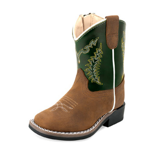OLD WEST BOY'S TODDLER AND YOUTH GREEN TOP BOOTS