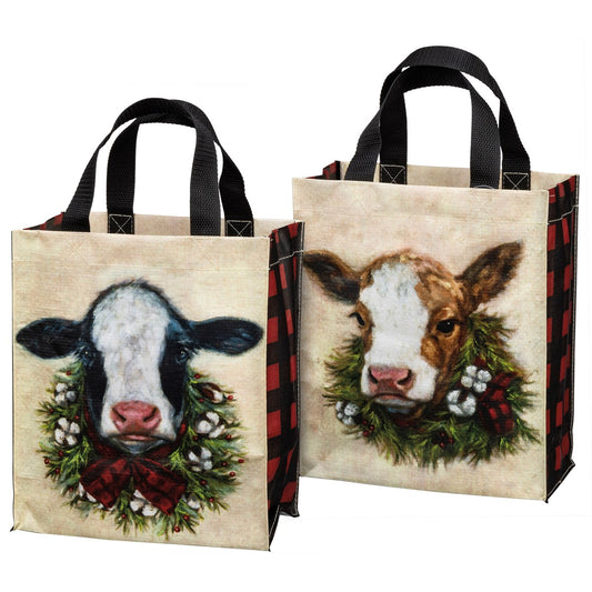 "HOLIDAY CALVES" DOUBLE SIDED DAILY TOTE