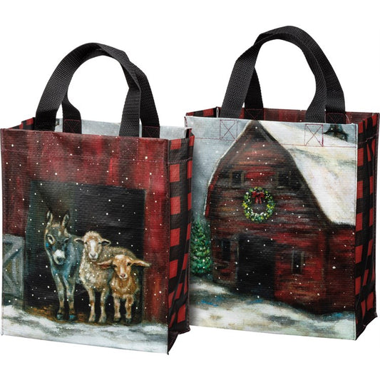 "FARM FAMILY HOLIDAY" DOUBLE SIDED DAILY TOTE