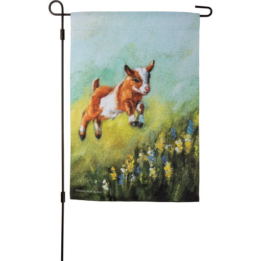 "JUMPING GOAT" GARDEN FLAG