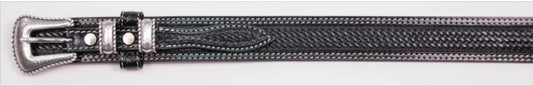 MEN'S BASKETWEAVE HAND TOOLED RANGER BELT in BLACK