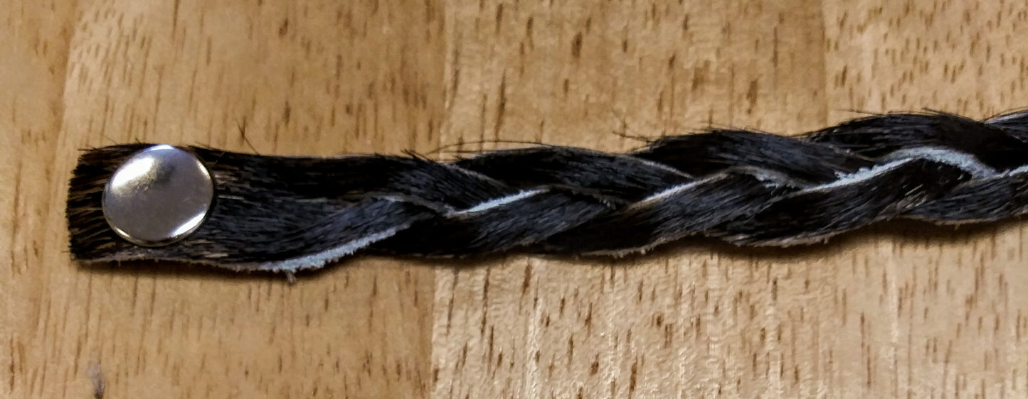 Mini Braid Hair-On-Hide Leather Bracelet