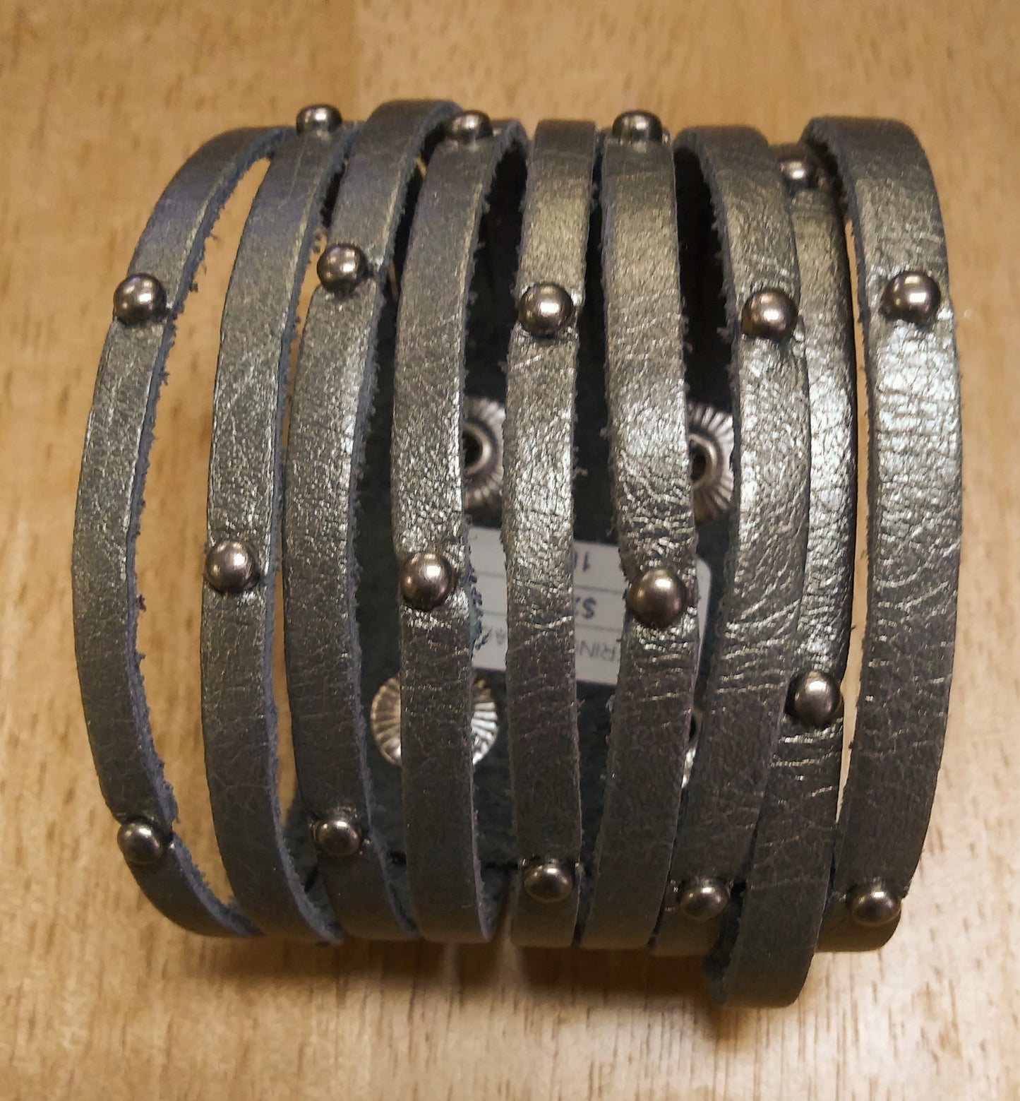 2" Fringe Studded Leather Bracelet