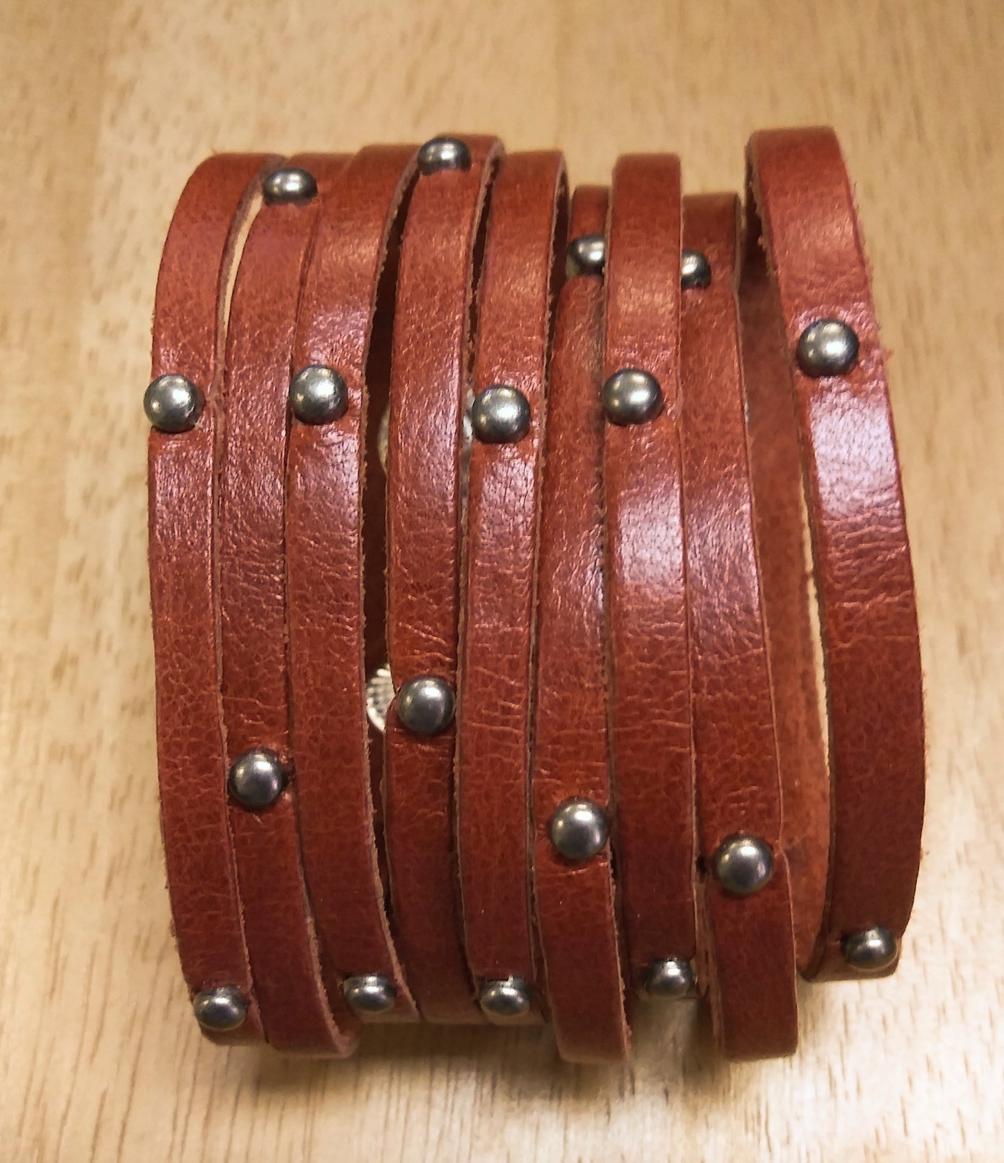 2" Fringe Studded Leather Bracelet