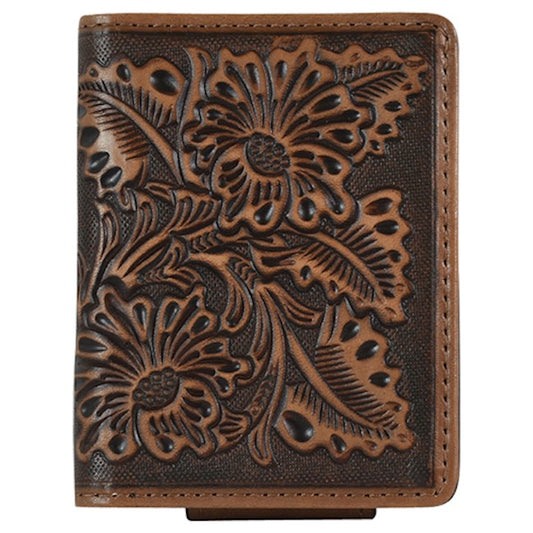 JUSTIN MEN'S CARD WALLET CLASSIC TOOLED LEATHER