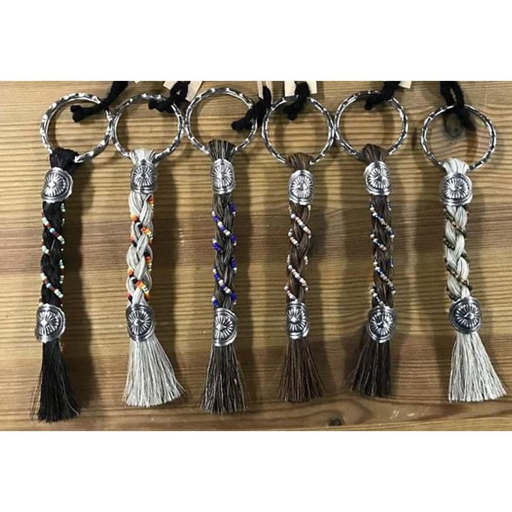 Keychain with Horse Hair and Beads