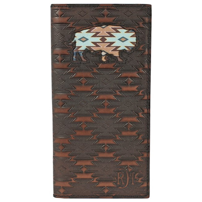 RED DIRT HAT CO MENS RODEO WALLET SOUTHWEST BUFFALO INLAY