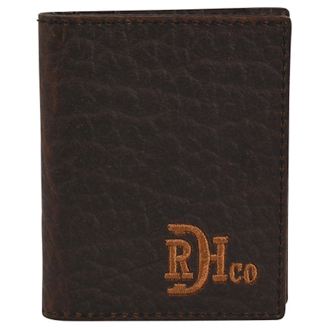 RED DIRT HAT CO MENS BIFOLD CARD CASE BISON GRAIN LEATHER