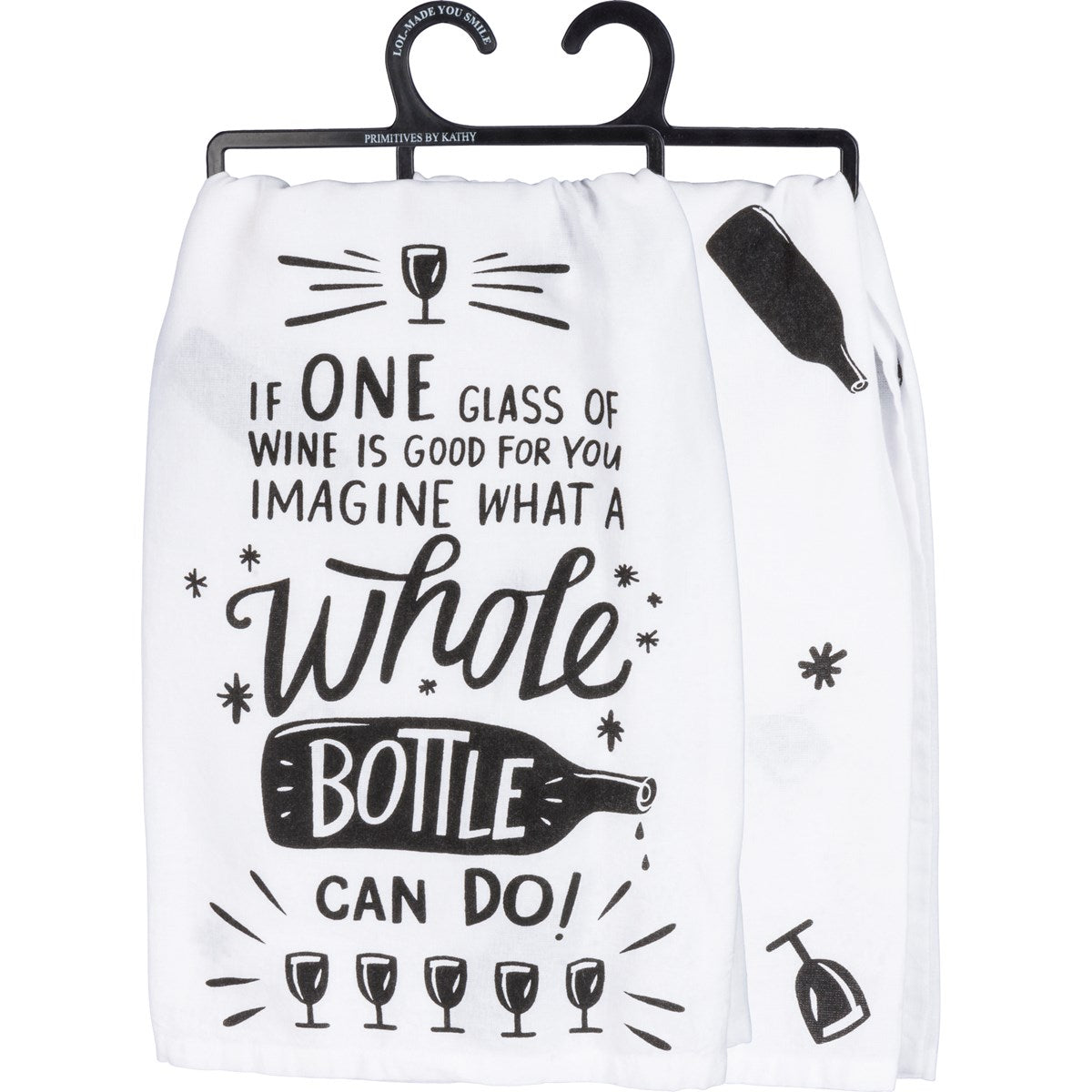 "IF ONE GLASS OF WINE" DISH TOWEL