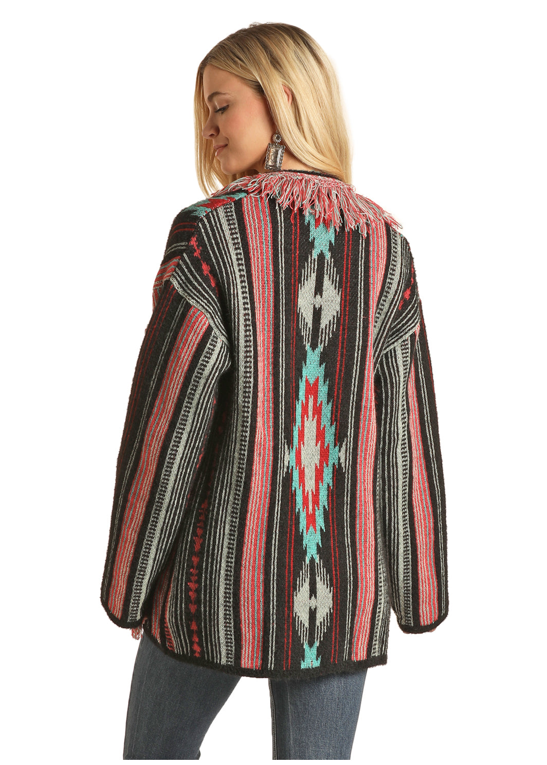 Rock and Roll Cowgirl Aztec Poncho with Fringe