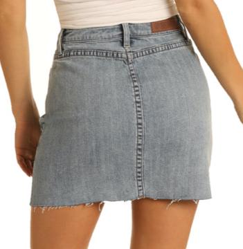 Rock & Roll light wash Denim Skirt