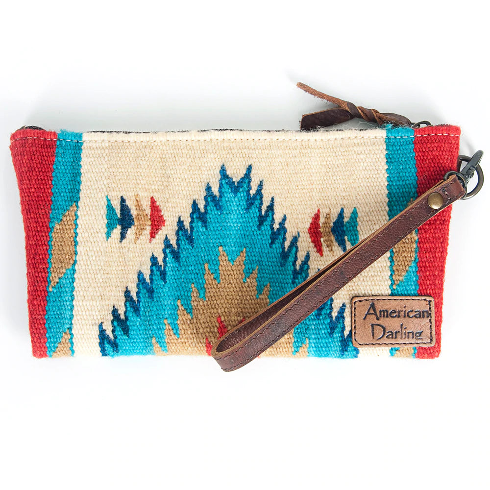 American Darling Aztec Serape Wool Wristlet