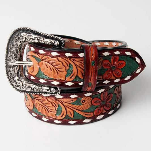 American Darling Tooled Leather Belt - Floral