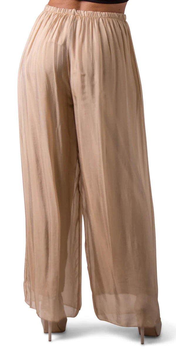 ANGELO SILK PANT in CAMEL