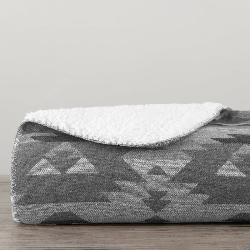 SOUTHWEST AZTEC DESIGN THROW WITH SHERPA BACKING
