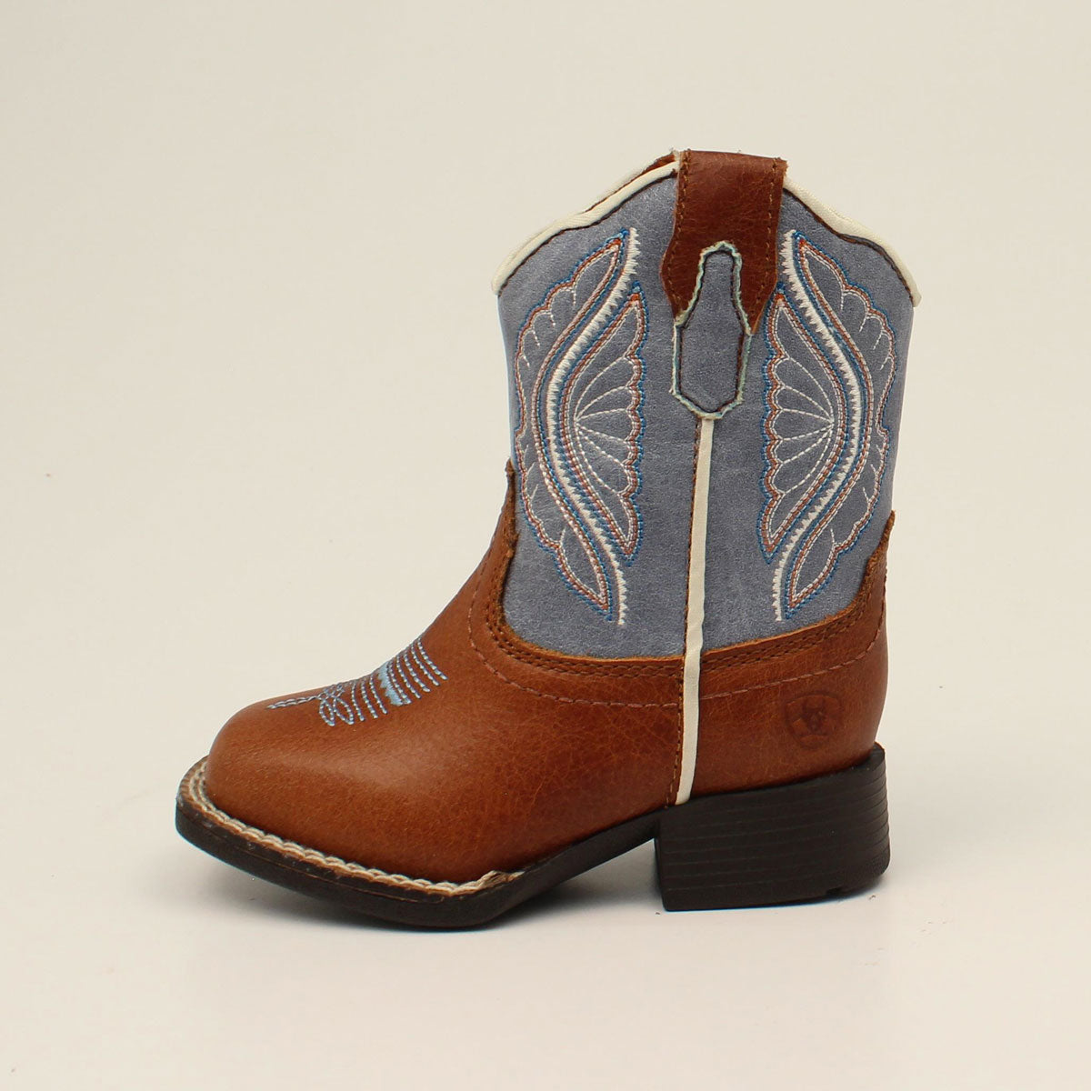 ARIAT SHELBY STYLE LIL’ STOMPERS TODDLER BOOTS LIGHT BLUE TAN