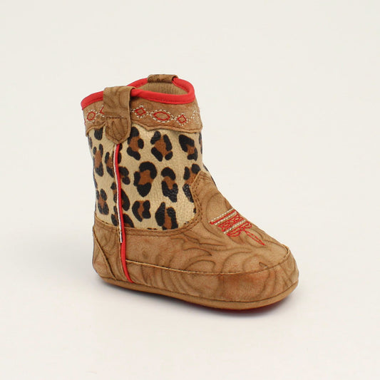 TWISTER "AVERY" BABY BUCKER INFANT BOOT in TAN LEOPARD