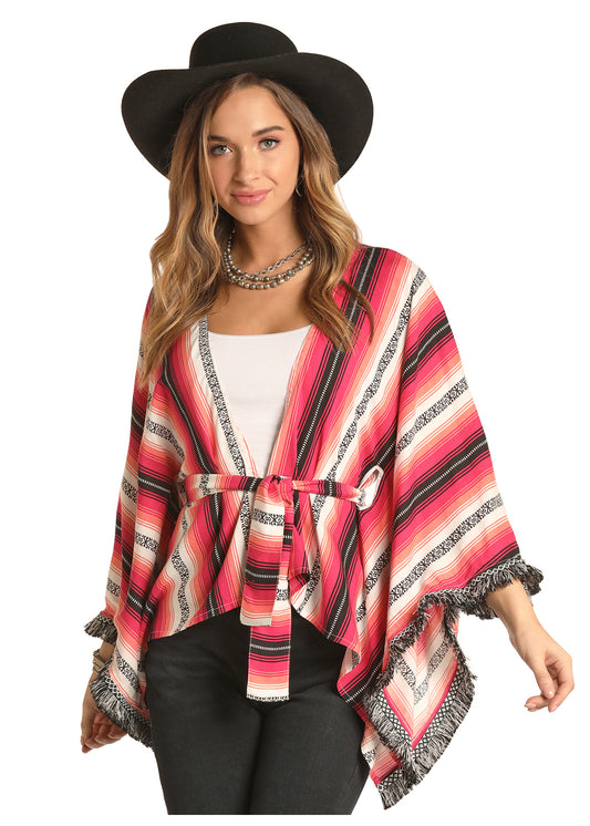 Rock & Roll stripped Poncho with Fringe